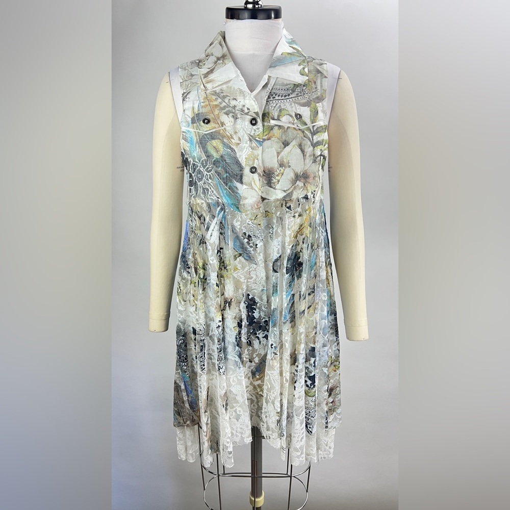 💚 2773. Floral Flowy Vest Tunic Top